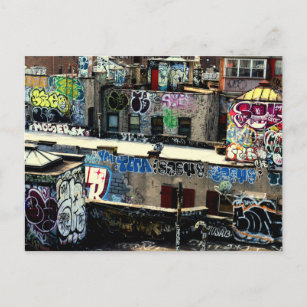 Rooftop Grafitti in New York City Postcard
