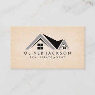 Rooftop Icon   Paper Texture Business Card