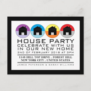 Rooftop Icons, Housewarming Party Invitation Postcard