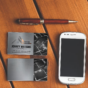 Rooftop Metal   Property Blue Print Business Card