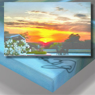 Rooftop Sunset 2295 Art Canvas Print