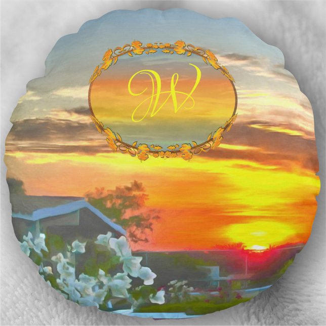 Rooftop Sunset 2295 Round Cushion (Creator Uploaded)