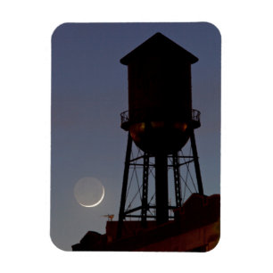 Rooftop Water Tower   Crescent Moon New Jersey Magnet
