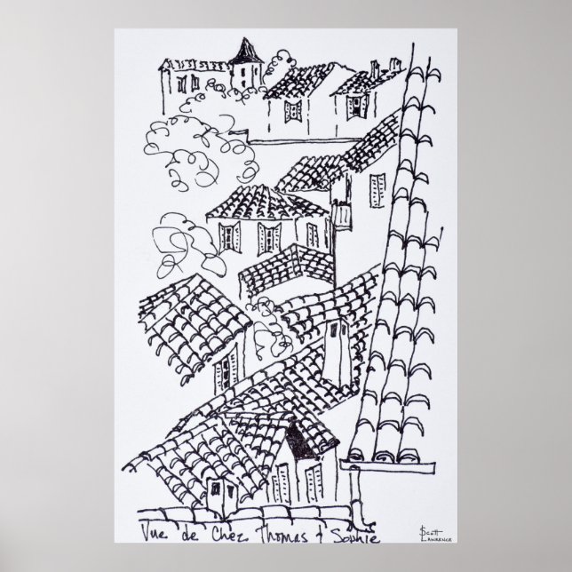 Rooftops of Marseille, France Poster (Front)
