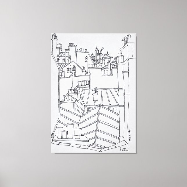Rooftops of Paris, France Canvas Print (Front)