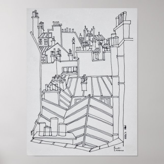 Rooftops of Paris, France Poster (Front)