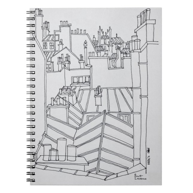 Rooftops of Paris, France Spiral Notebook (Front)