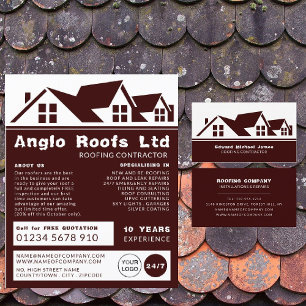 Rooftops, Roofer, Roofing Contractor Advertising Flyer