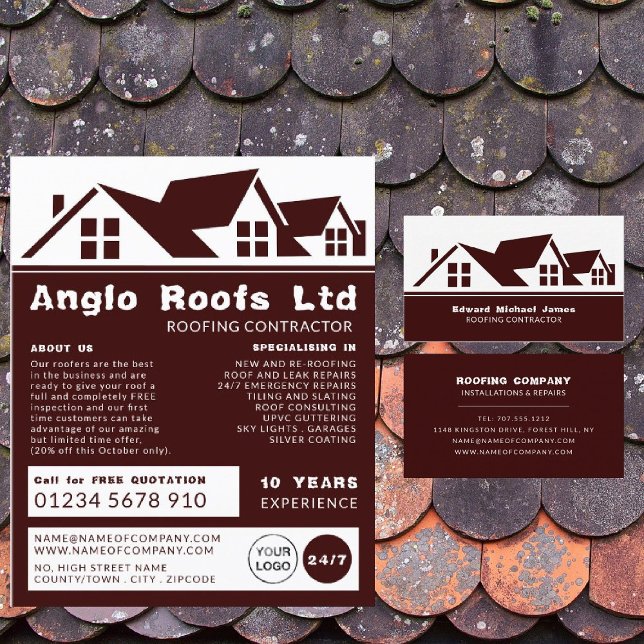 Rooftops, Roofer, Roofing Contractor Business Card (Creator Uploaded)
