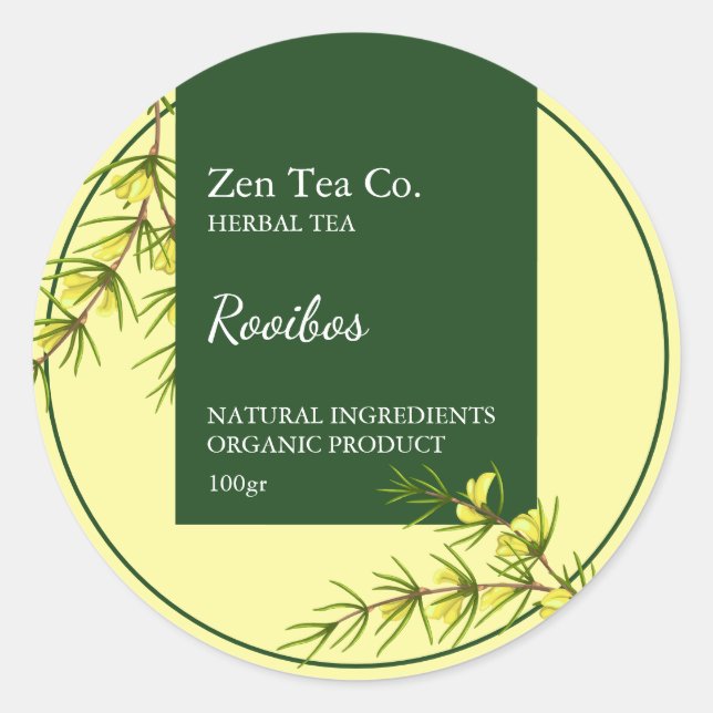 Rooibos Herbal Tea Business Label (Front)