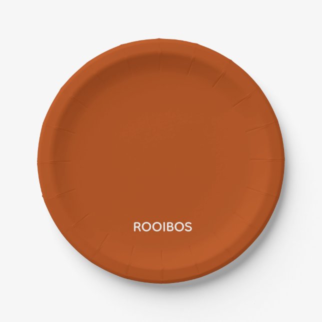 Rooibos red brown color name paper plate (Front)
