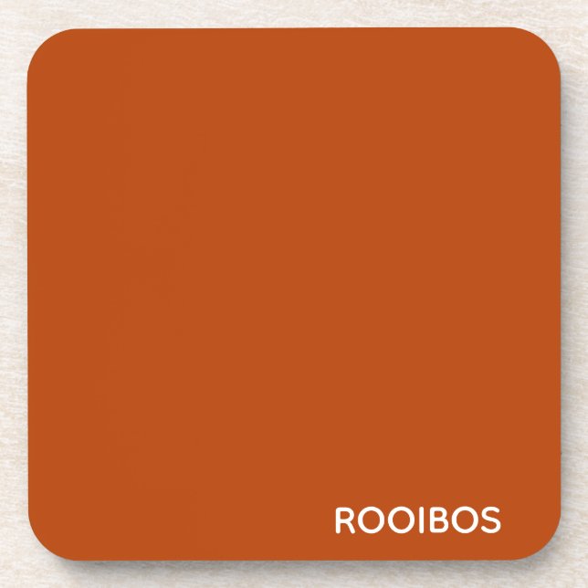 Rooibos red brown colour name coaster (Front)