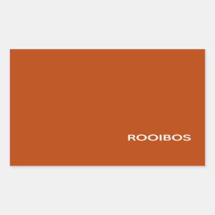 Rooibos red brown colour name rectangular sticker