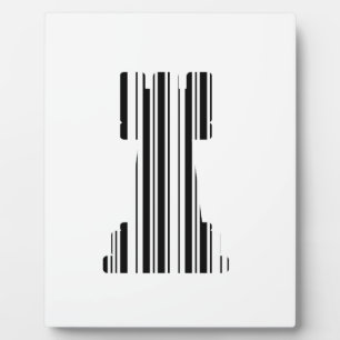 ROOK CHESS PIECE BAR CODE Game Barcode Pattern Plaque
