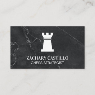Rook Chess Piece Marble Business Card