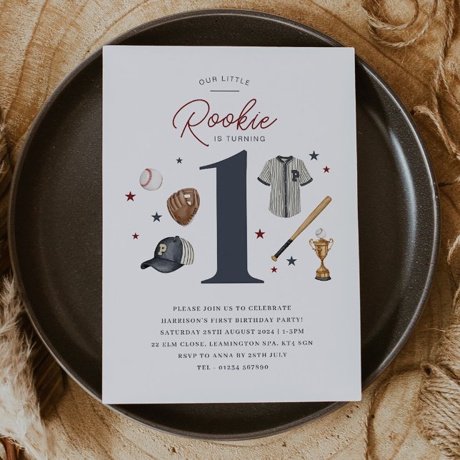 Rookie 1st Birthday - 1 Invitation (Rookie 1st Birthday - 1 Invitation)