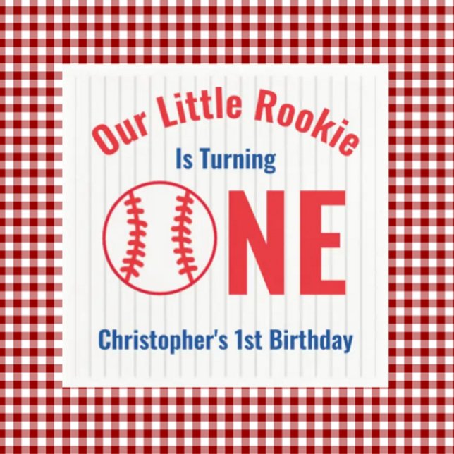 Rookie Baseball 1st Birthday Napkin (Creator Uploaded)