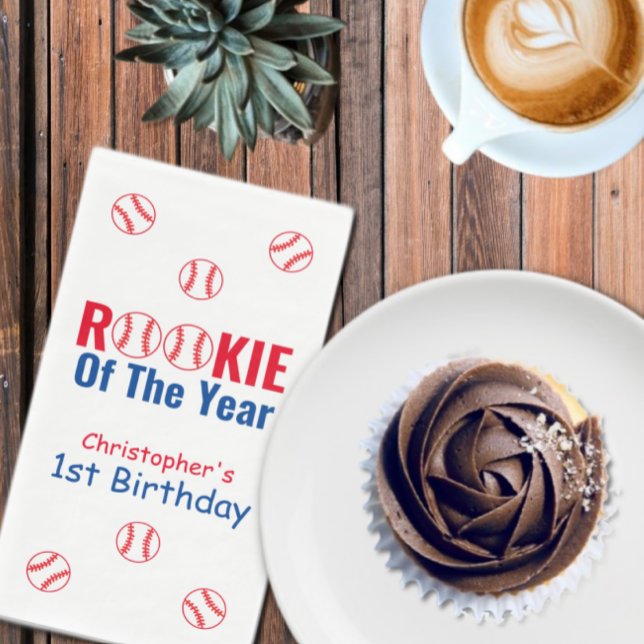 Rookie Baseball 1st Birthday Napkin (Creator Uploaded)