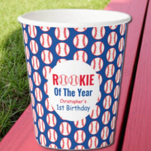 Rookie Baseball 1st Birthday Paper Cups