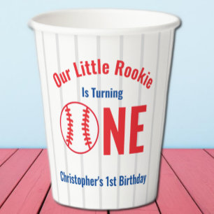 Rookie Baseball 1st Birthday Paper Cups