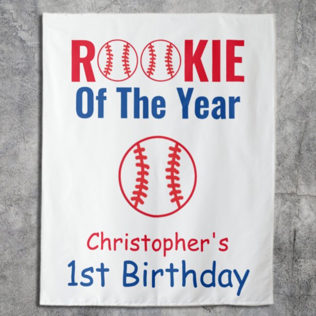 Rookie Baseball 1st Birthday Tapestry (Creator Uploaded)