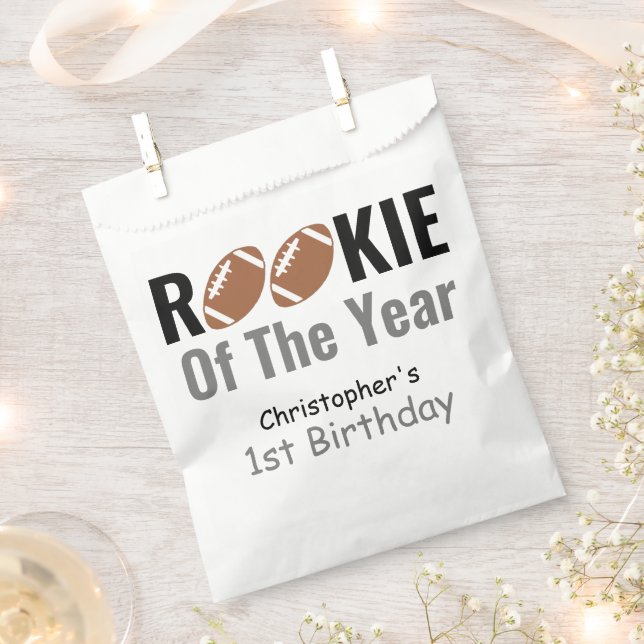Rookie Football 1st Birthday Favour Bags (Clipped)