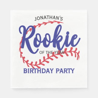 Rookie of the Year 1st Bday Baseball Napkin