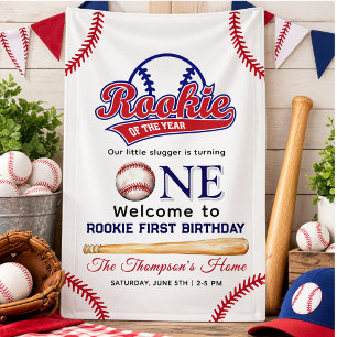 Rookie of the Year 1st birthday baseball Banner