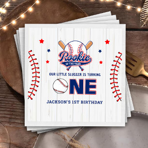 Rookie of the Year 1st Birthday Baseball Napkins