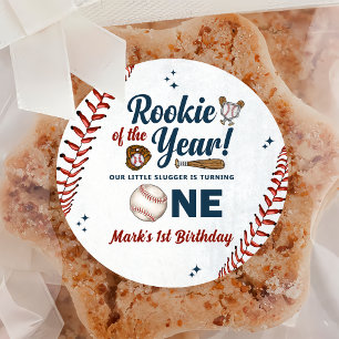 Rookie of the Year 1st Birthday Baseball Sticker
