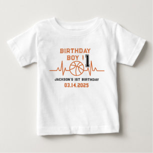 Rookie of the Year 1st Birthday Basketball Baby T-Shirt