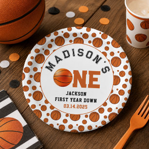 Rookie of the Year 1st Birthday Basketball Paper Plate
