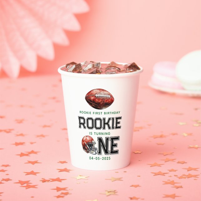  Rookie of the Year 1st Birthday Football Boy's  Paper Cups (Insitu)