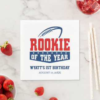 Rookie of the Year 1st Birthday Football Napkin