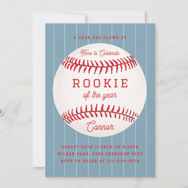 Rookie of the year 1st Birthday Party Invitation (Front)