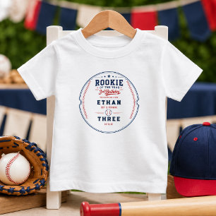 Rookie of the Year Baseball 3rd Birthday Party Baby T-Shirt