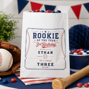 Rookie of the Year Baseball 3rd Birthday Party Favour Bags