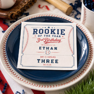 Rookie of the Year Baseball 3rd Birthday Party Napkin