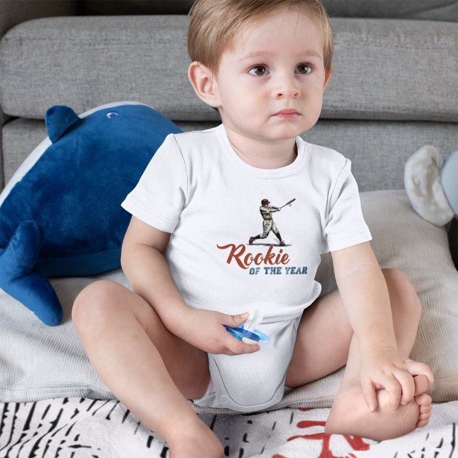 Rookie of the Year Baseball  Baby Bodysuit (Rookie of the Year Baseball Baby Bodysuit Front)