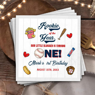 Rookie of the Year Baseball Birthday Napkins
