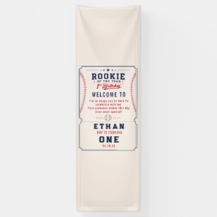 Rookie of the Year Baseball Ticket 1st Birthday Banner