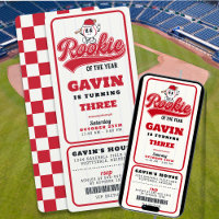 Rookie Of The Year Baseball Ticket Custom Birthday