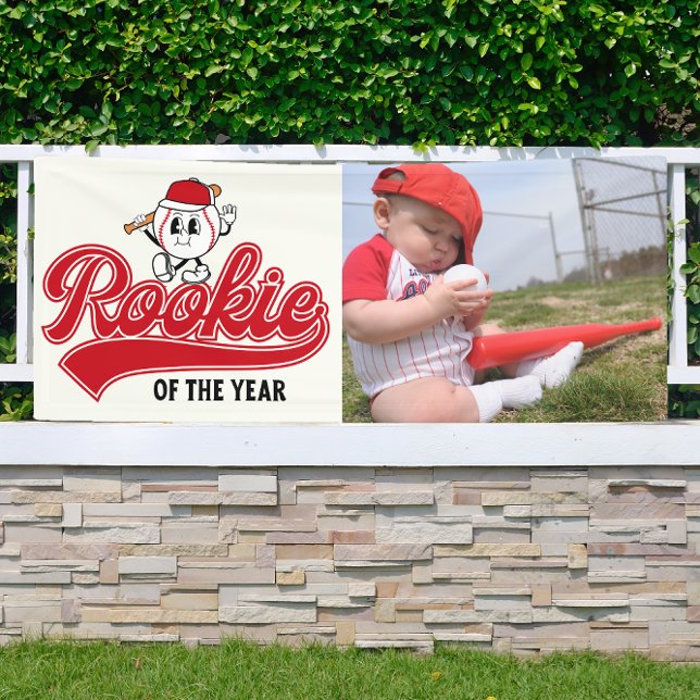 Rookie Of The Year Baseball Vinyl Birthday Banner (Creator Uploaded)
