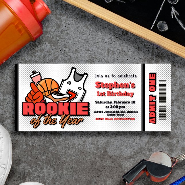 Rookie of the Year - Basketball Ticket Invitation (Rookie of the Year - Basketball Ticket Invitation)