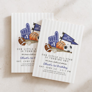 Rookie of the Year Boys Sports 1st Birthday Invitation