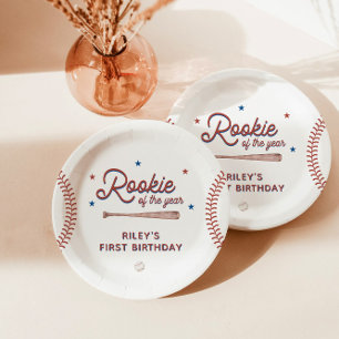 Rookie of the Year First Birthday Party Paper Plate