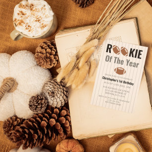 Rookie Of The Year Football 1st Birthday Invitation
