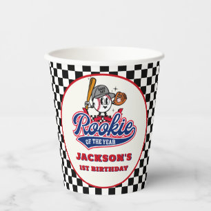 Rookie Of The Year Personalised Baseball Birthday Paper Cups