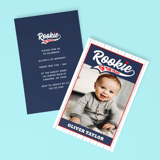 Rookie of the Year Photo Kid's Party Invitation (Creator Uploaded)