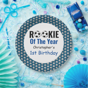 Rookie Soccer 1st Birthday Paper Plate